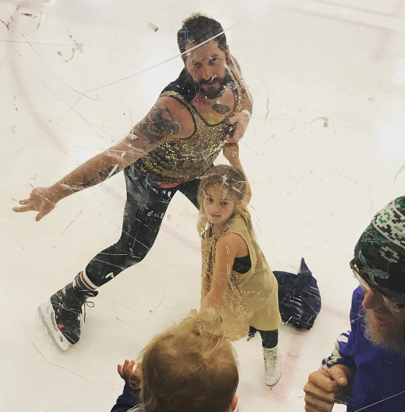 Took my daughter ice skating for the first time, she wanted me to wear a matching outfit with her