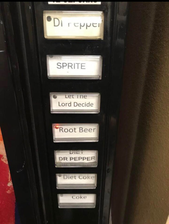 Vending machine at a church