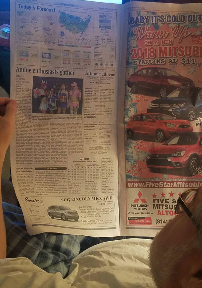 My dad noticed a typo in the local newspaper