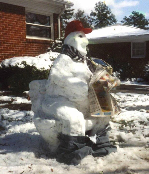 A snowman my dad and I built when I was a kid