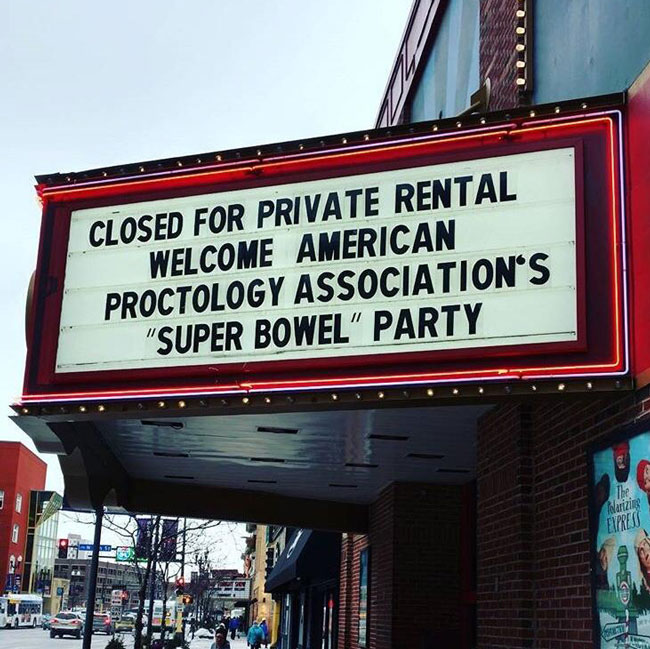 Sign outside the BNW theater in downtown Minneapolis this weekend