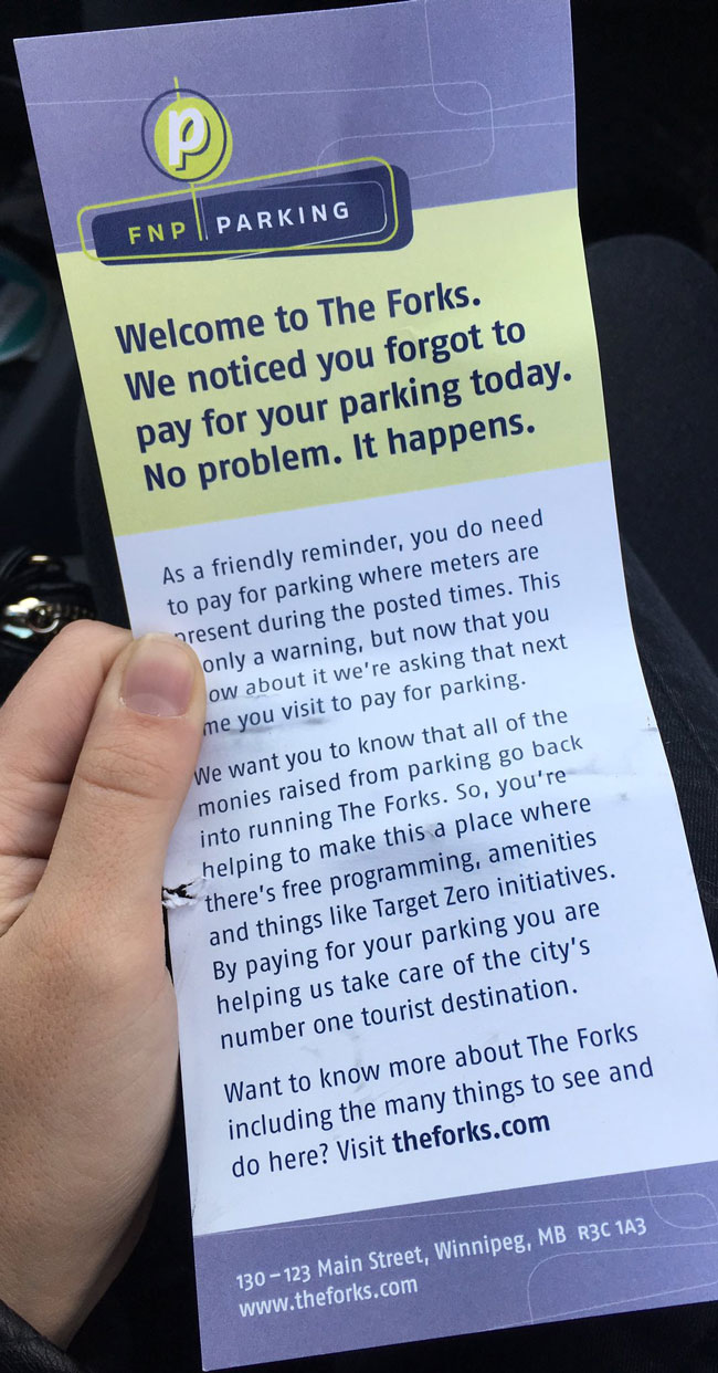 Canadian parking ticket