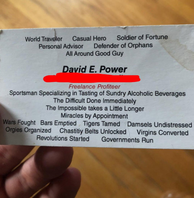 My Lyft driver handed me his business card