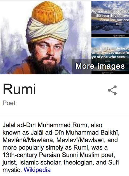 This picture of Rumi looks like Leonardo DiCaprio