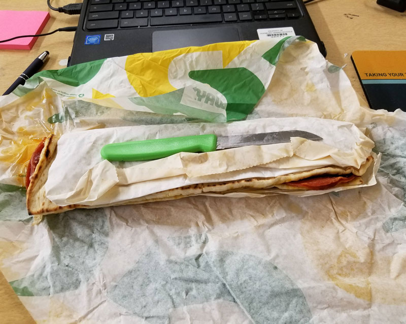 Opened my Subway, looks like the poor prison guy only got a sandwich