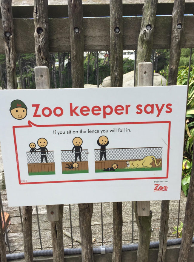This sign at Wellington Zoo, NZ