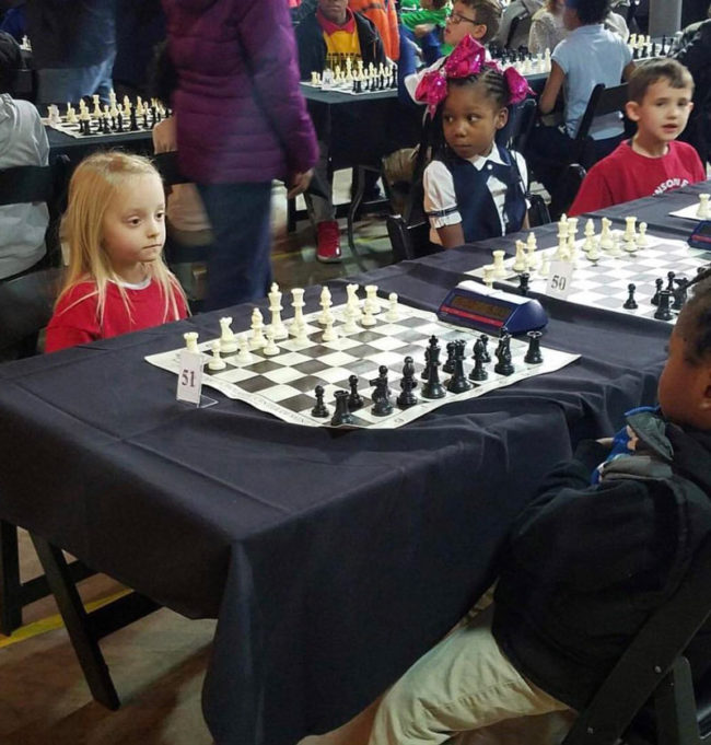 Friend of mine’s daughter was in a chess competition. Safe to say she brought her game face