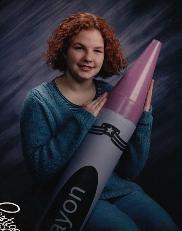 My legit 1996 senior portrait. Saw the giant crayon and had to have it