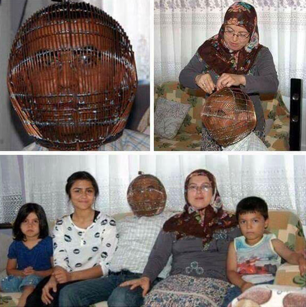 Man locks his head in a cage in an attempt to quit smoking. Wife has the key and only opens it for meals