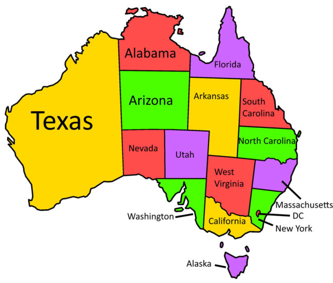 A map of Australia for Americans