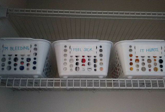I organized my medicine cabinet today. Help me: