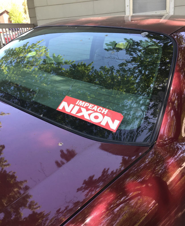 I drive an old man's car so I decided to get an appropriate sticker
