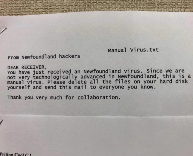 The Newfoundland Virus