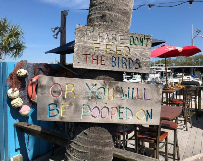 This sign at a seaside eatery