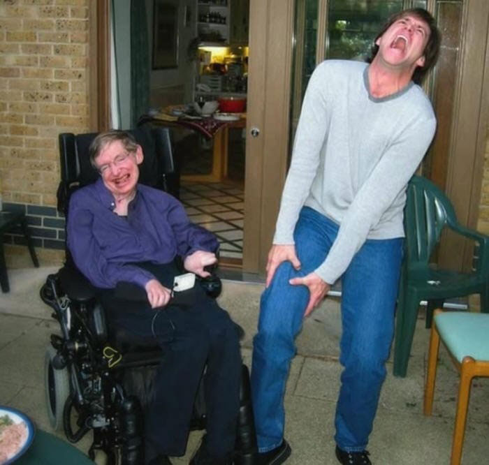 The time Stephen met Jim Carrey. RIP Stephen Hawking