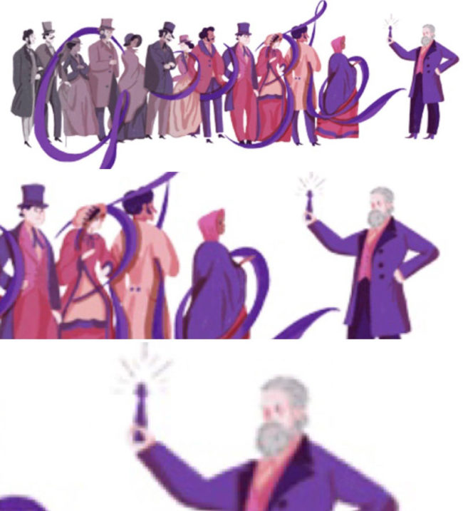 The google doodle today is about a chemist but it looks like it’s about the man who discovered the dildo