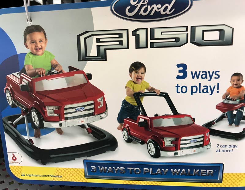 Teaching kids to push their Ford trucks early!