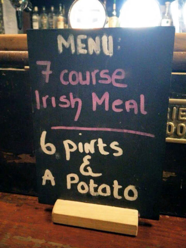 7 course Irish meal