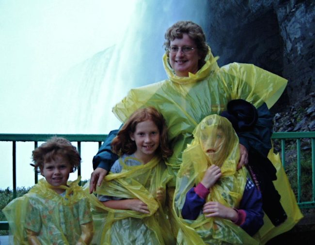 Family photo at the falls
