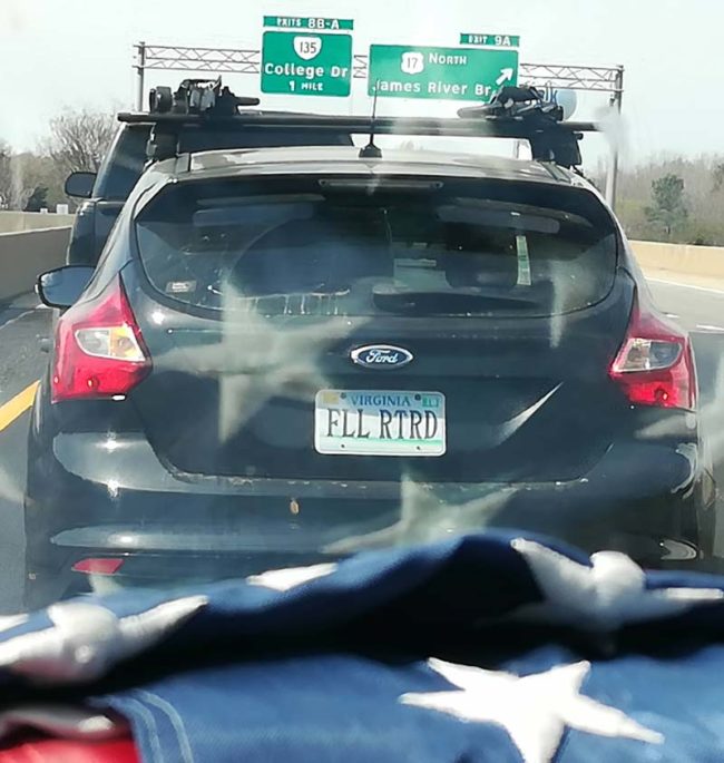 No idea how he got that plate approved