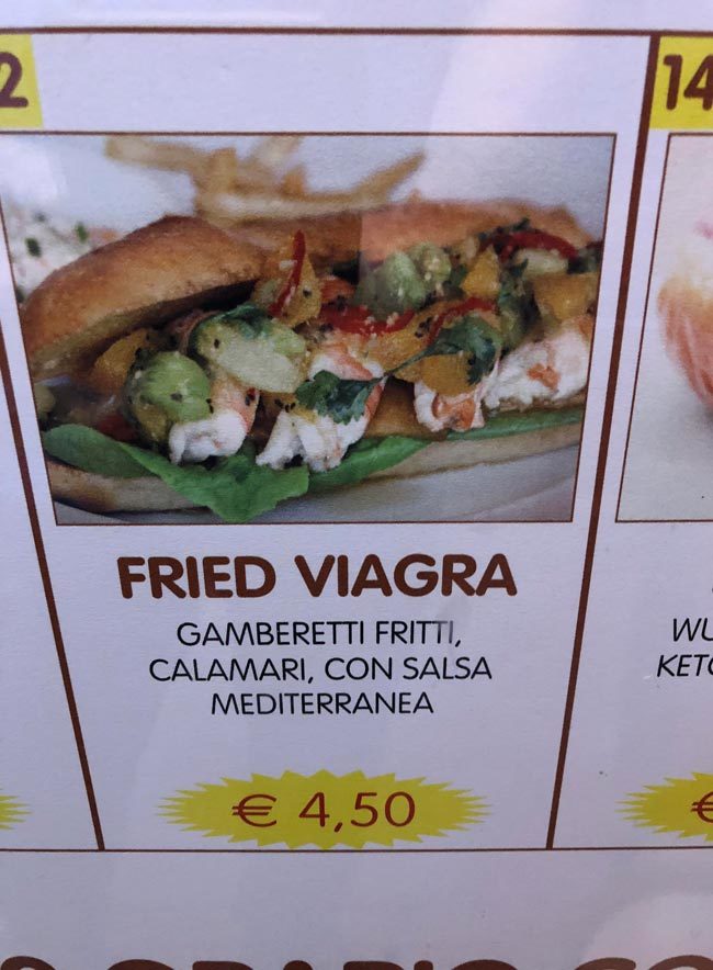 Traveling in Milan, Italy, I found an interesting item on the menu of a little restaurant