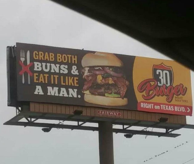 The new billboard for my local burger place