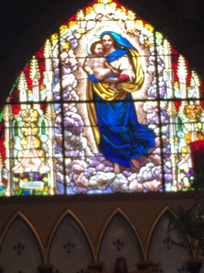 The star of the wedding: buff and bearded baby Jesus