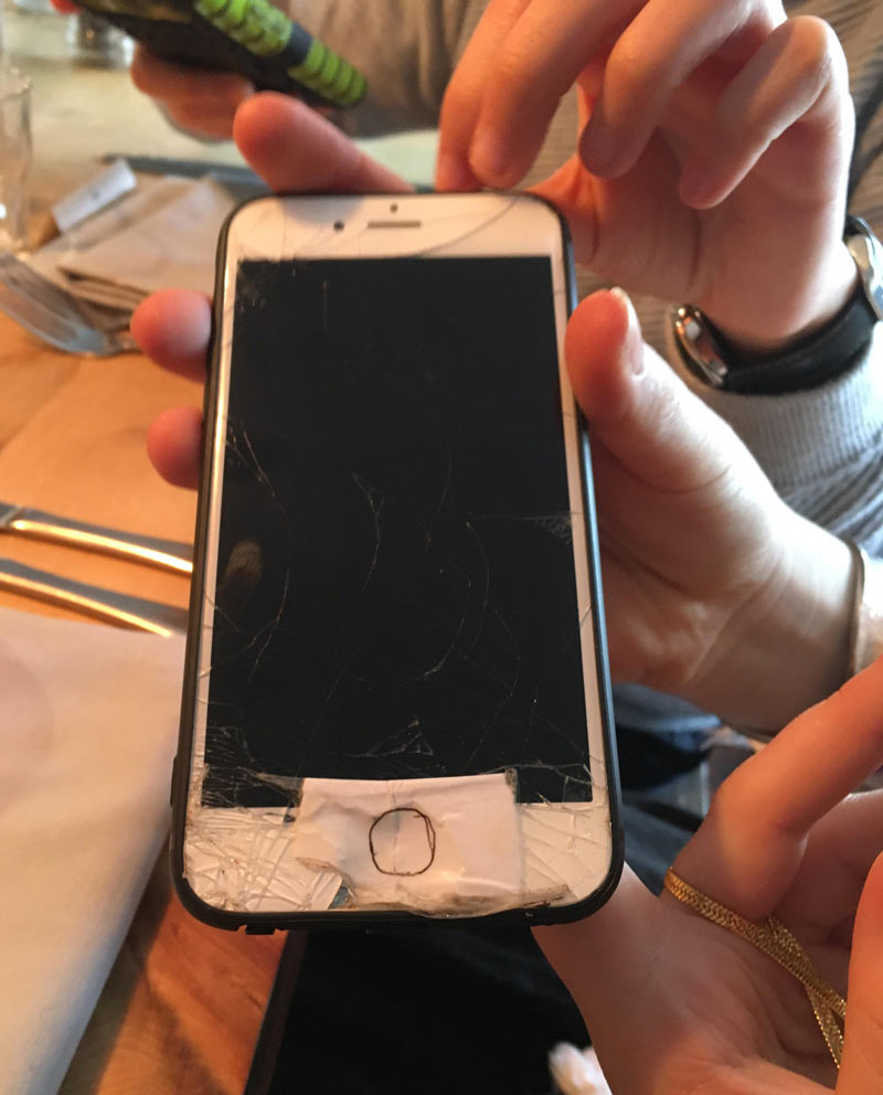 My cousin broke the home button on her phone, this was her solution