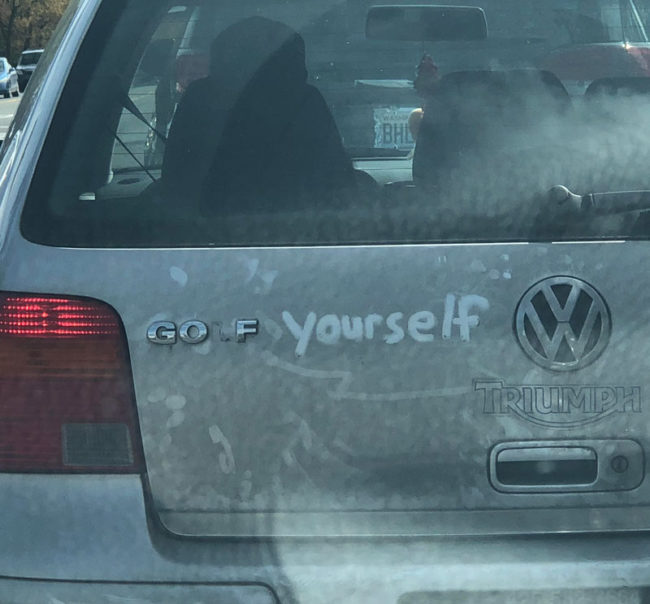 Not sure if this is directed at me or Volkswagen