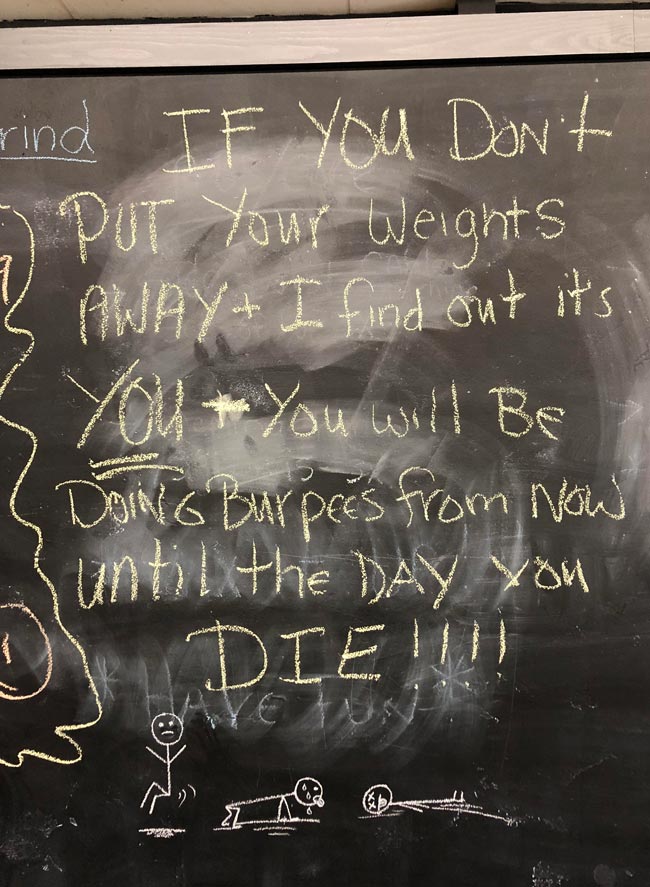 My gym is apparently tired of people not racking their weights