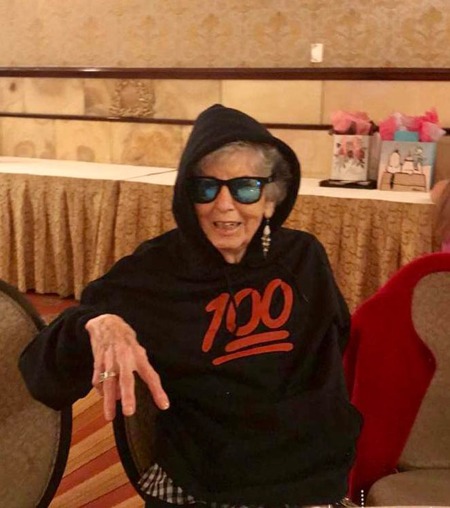 My great grandma on her 100th birthday today