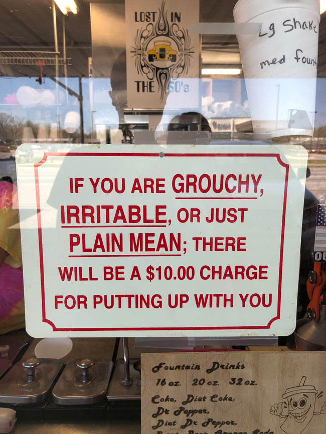 An actual sign at an ice cream shop I visited