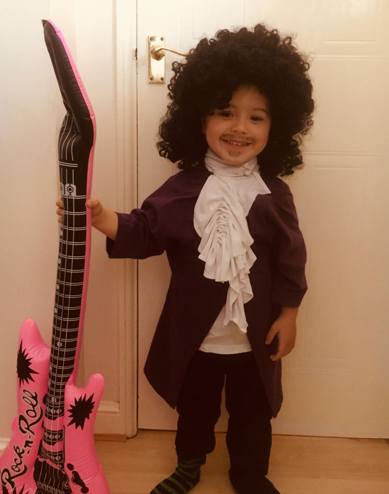 For the Royal Wedding tomorrow, my child’s nursery said the kids can dress as Princes or Princesses. We went for The Artist Formerly Known As Prince