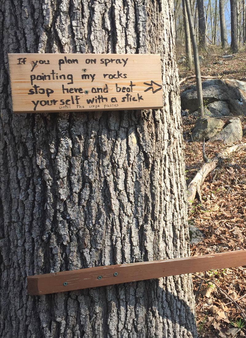 Trail sign in a state park near Bear Mountain, NY