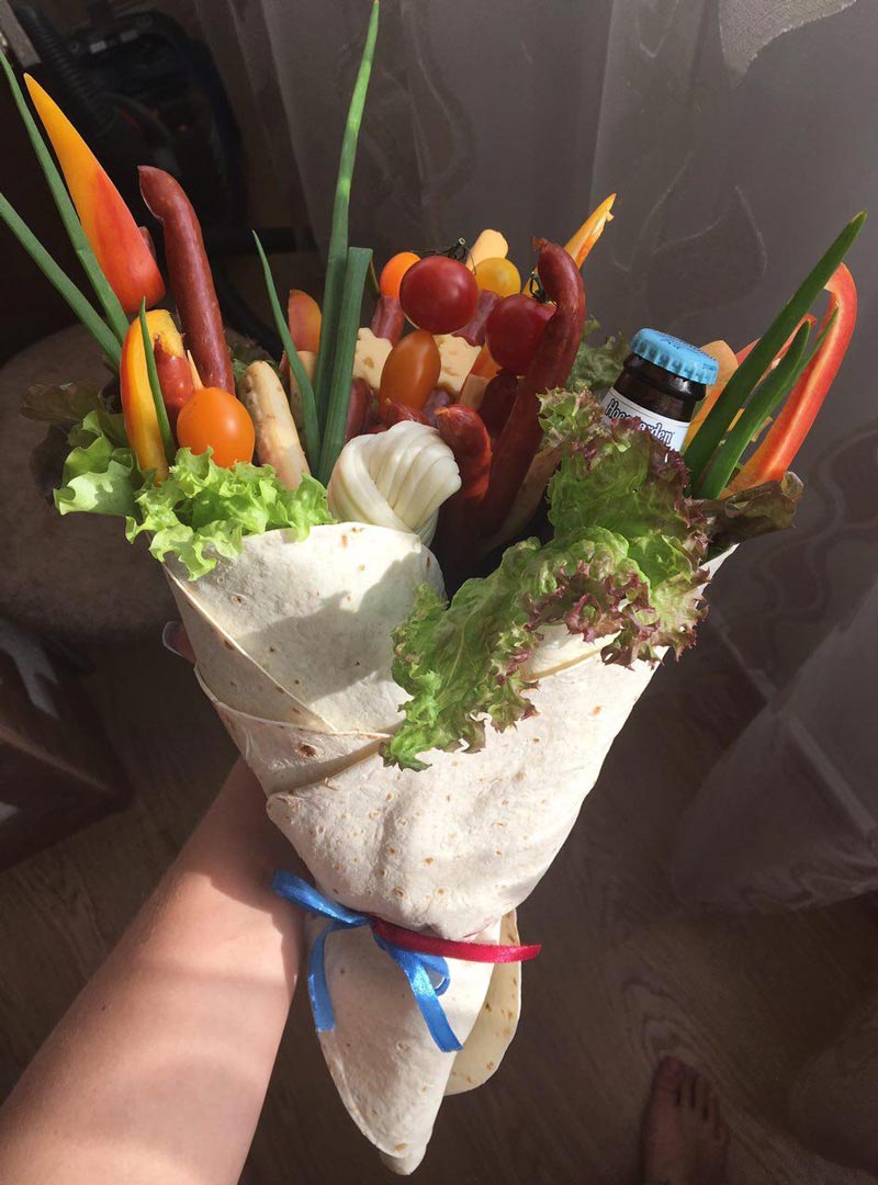 My wife made this bouquet for her father’s birthday