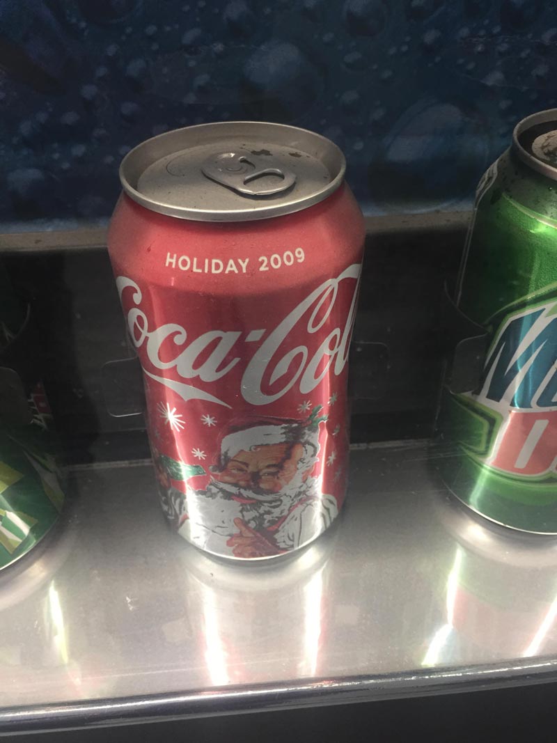 This coke I saw on display in this vending machine may need to be changed