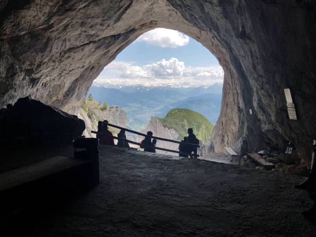 View from entrance to largest ice caves in the world (Austria)