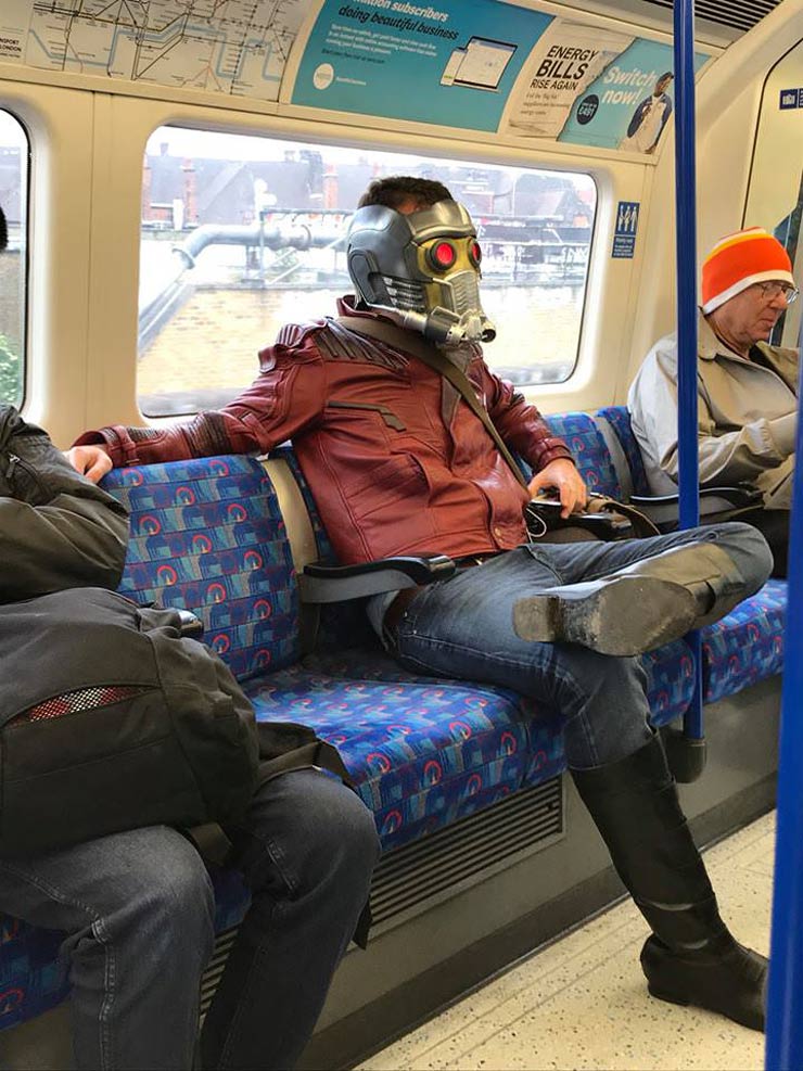 Normal morning train commute in London