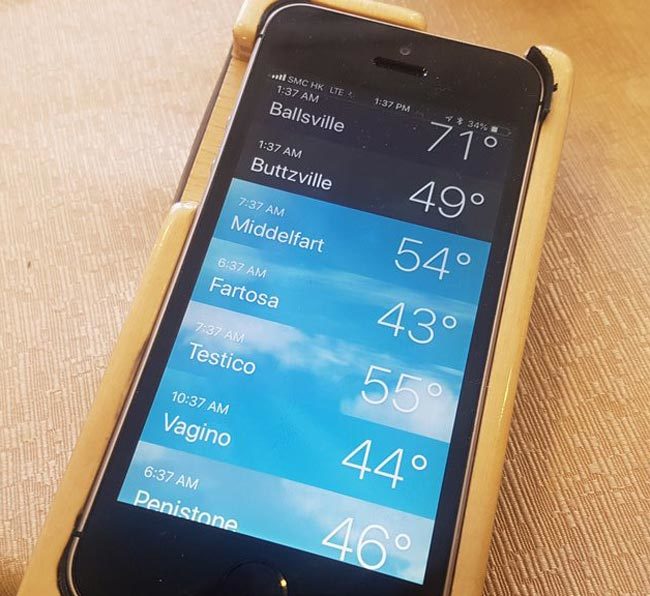 My friend keeps track of these actual place names on his weather app. He is nearly 40