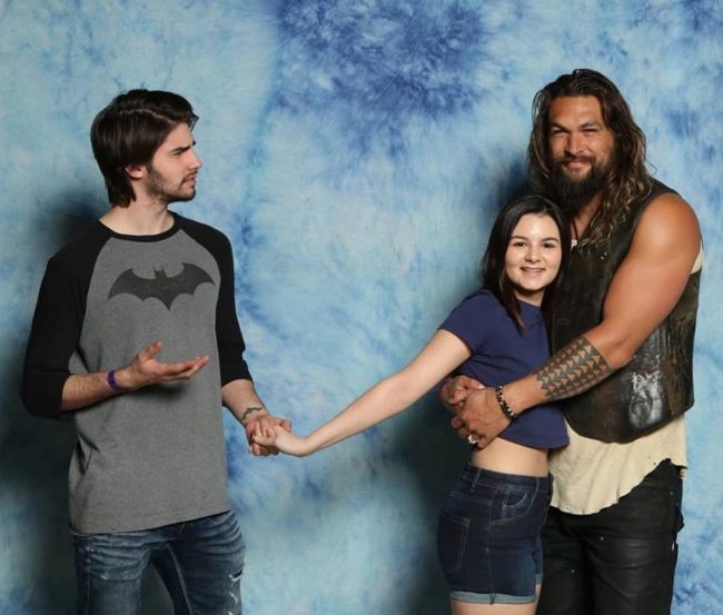 I also was able to meet Jason Momoa with my girlfriend. He got a little too close to her
