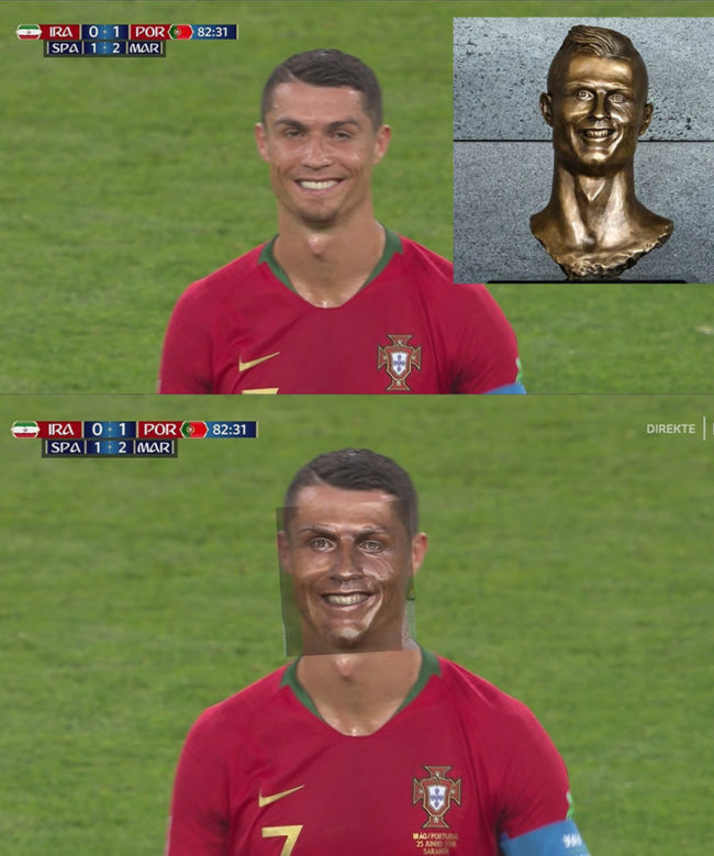 Turns out the Ronaldo statue was realistic all along