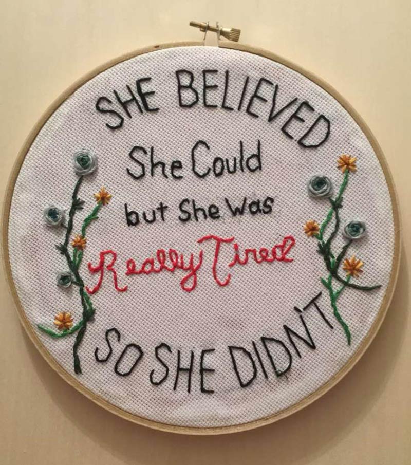 My sister recently got in to cross stitching