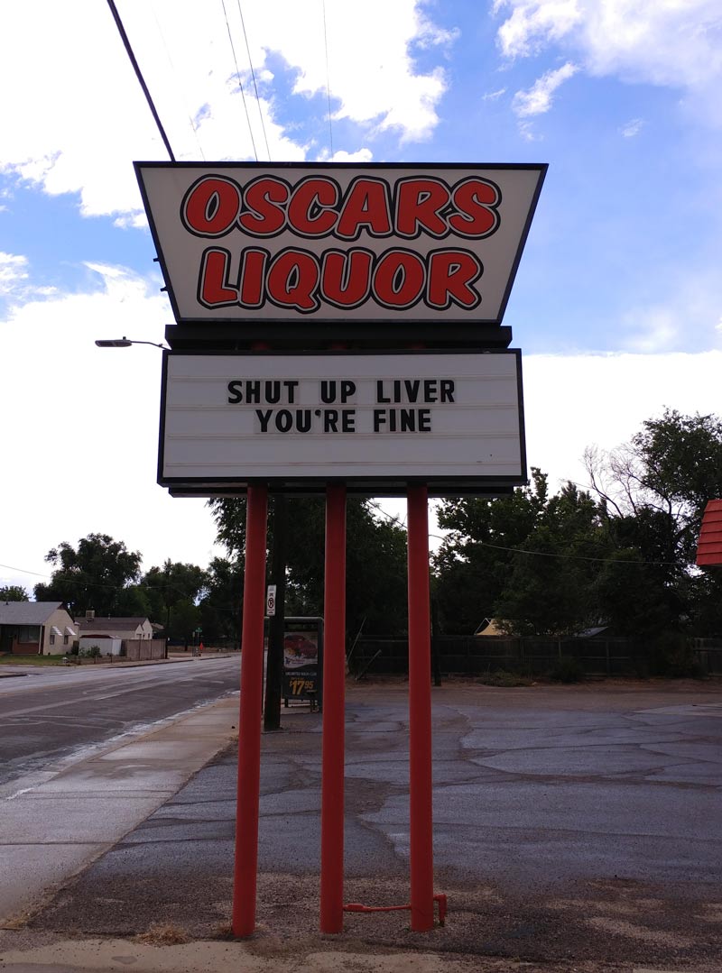 This liquor store sign