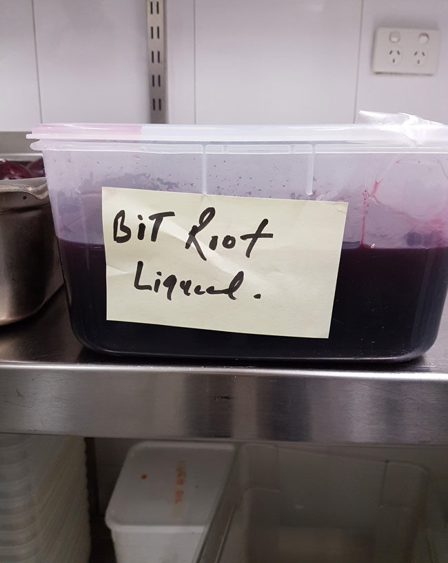 How my work labels beetroot juice