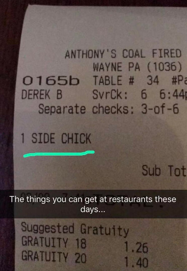 I ordered a side of chicken wings..