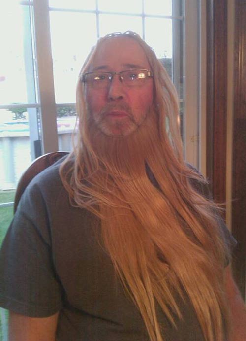 My uncle and dad found my cousin's hair extensions, and sent the whole family glamour shots