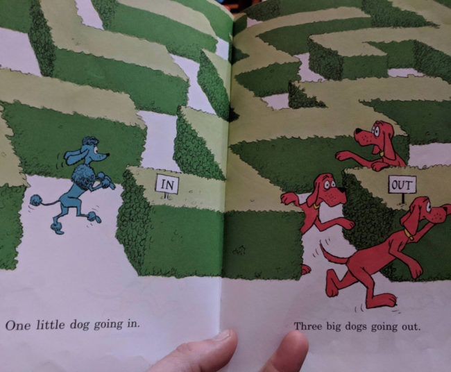 I don't know what went on in the hedge maze, but the dogs leaving look like they've seen some shit