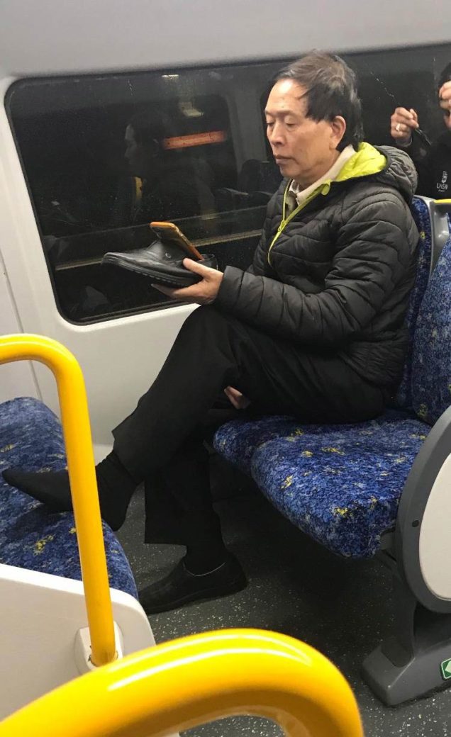 My cousin spotted this dude on a Sydney train this morning
