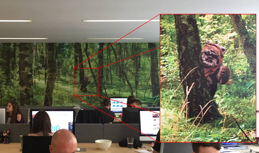 We have a wallpaper forest on one of the walls at work. I wonder how long till the boss notices my upgrade