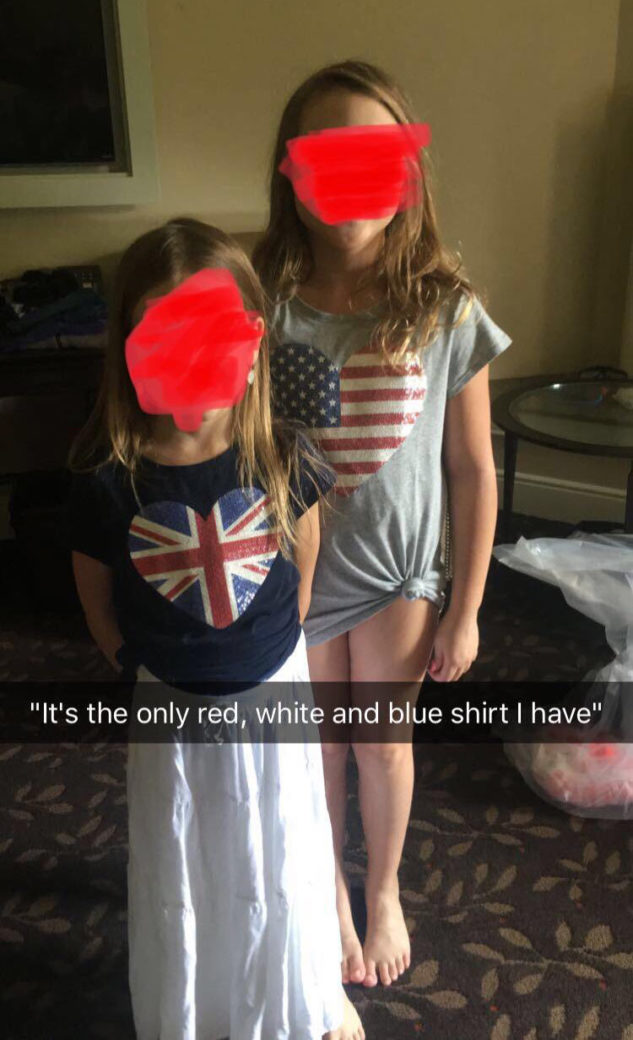 My little sister’s outfit for 4th of July dinner